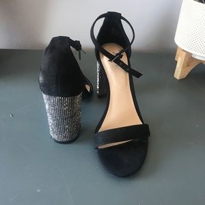 Black Heels with Rhinestones